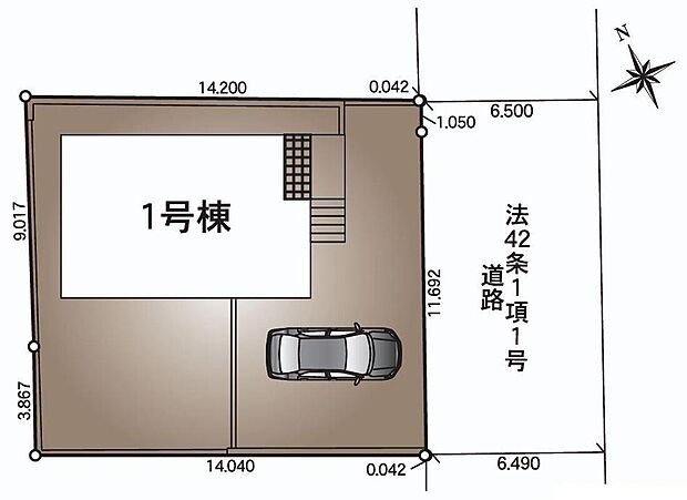 【全体区画図】限定1棟 新築分譲住宅☆
前面道路は開放感溢れる6.5m幅、お車の入出庫もスムーズです♪
