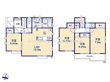 LDKはゆとりの１５．５帖、人気の対面式キッチン！
水回りを集約、効率的な家事動線☆
全居室南向き＆収納完備しております♪
２部屋より出入り可能、ワイドバルコニー☆ 
