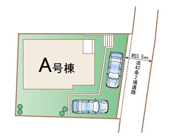 【全体区画図】限定１棟　新築分譲住宅です！
敷地形状を最大限に活かしたプランニングで快適な新生活を始められます♪