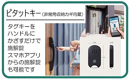 カードキーをハンドルに近づけて開閉可能