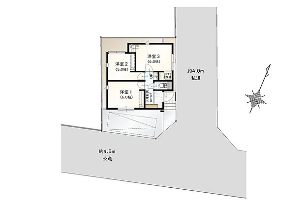 【3LDK+小屋裏収納】お部屋のように使用できる
固定階段付き小屋裏付き