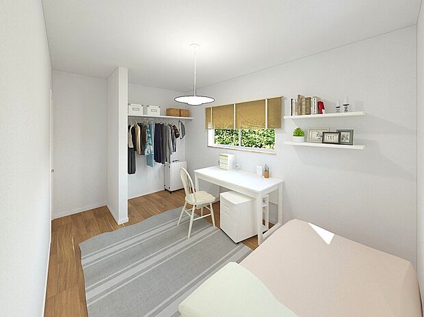 シンプルにデザインされた室内。自由度が高いので家具やレイアウトでお好みの空間を創り上げられます。(イメージパース)