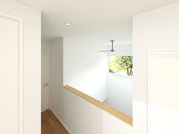 【【イメージパース】】リビング上部は吹抜けになっており開放感たっぷりです!沢山の陽光を取り込んで明るい印象です。