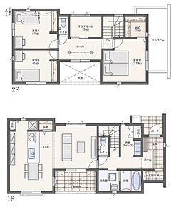 【2×6工法・おひさまエコキュート搭載】
すっきり暮らす、賢い収納とマルチ空間。 
