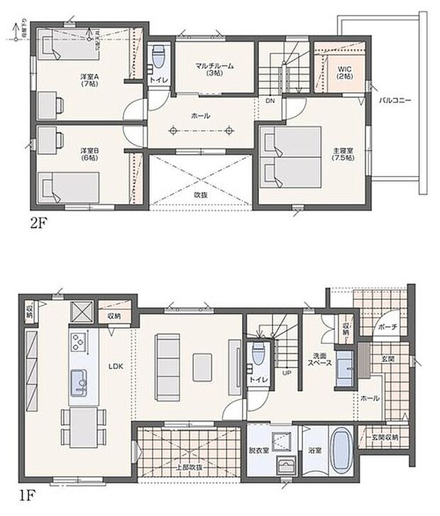 【3LDK+S】【2×6工法・おひさまエコキュート搭載】
すっきり暮らす、賢い収納とマルチ空間。