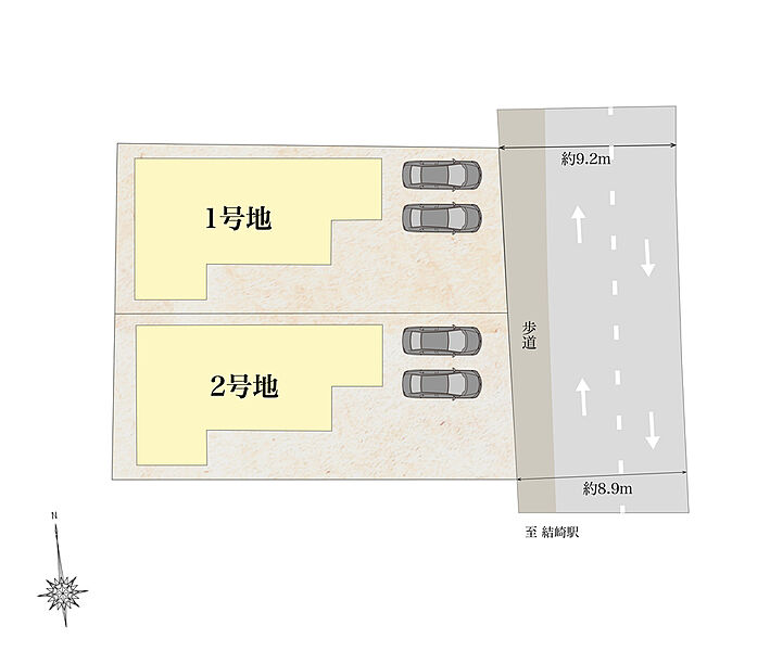 ≪東向き道路前面8ｍ以上≫
タマタウン結崎　全2区画　全棟東向き4LDK物件
1号地　3880万円　　　
2号地　3880万円