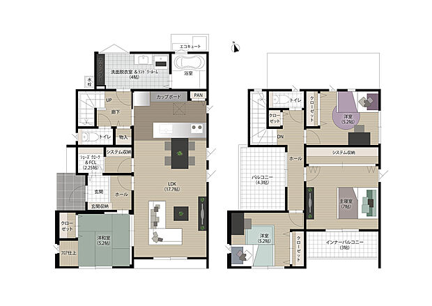 3号地:3590万円 土地面積: 213.18m2 建物面積: 110.13m2