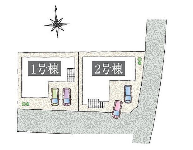 カースペースは2台分確保しているため、セカンドカーやお客様来訪時にも安心♪