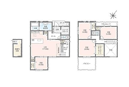 スキップフロアが付いた注文住宅の様な間取
南面と吹き抜けから光が差し込むリビングはご家族の憩いの場を演出致します 