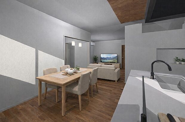 【タマタウン大内中央II2号地　外観パース】※家具はCGによるイメージです。