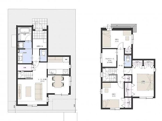 【建物プラン例（間取り図）】【建物参考プラン】価格:約3075万円/付帯工事費:約715万円（各税込み）/延床面積96.02m2（29.04坪）。※掲載プランは一例です。間取りや仕様はお客様が自由に選択・変更できます。