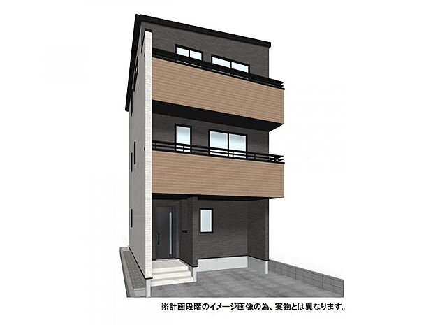 【外観イメージパース】食洗機、浴室乾燥機、網戸、1階一部シャッターなど標準装備で充実した設備仕様!外壁は雨水で汚れを落とすセルフクリーニング機能付で綺麗長持ち!