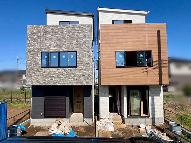 ◆永大グループ施工住宅◆スタイリッシュなデザインの住宅が誕生します!南西向きにつき陽当たりも良好!各棟普通車1台+軽自動車1台駐車可能です!