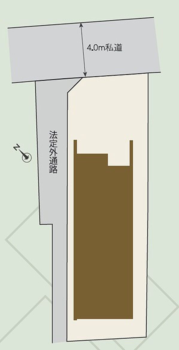 【区画図】ご夫婦での2台所有も安心!普通車と軽自動車を並列で停められるゆとりのスペース。
