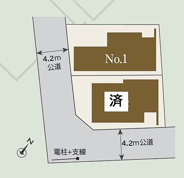 【区画図】階段移動が楽な2階建ては、長く住み続ける家族にぴったりの選択。普通車1台分の駐車場を備えた機能的な配置。ご好評につき最終1棟となりました!