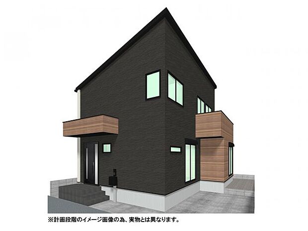 【【外観イメージパース/7号棟】】Low-E複層ガラス採用で断熱性・遮熱性に優れ、冷暖房効率を高めた省エネ仕様の快適住宅。