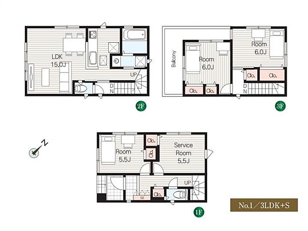 【3LDK+S】(1号棟)