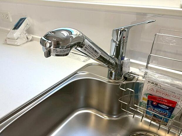 【【キッチン】】水はね音が静かなステンレス静音シンク!浄水器一体型シャワー水栓完備!