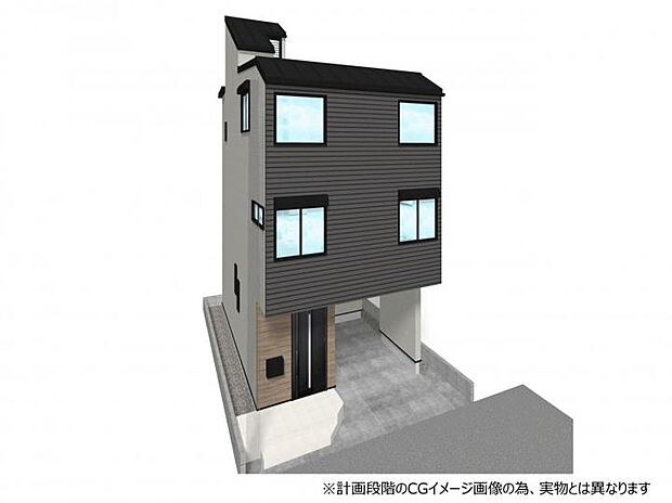 【外観完成イメージ】◆洗練されたスタイリッシュな外観デザイン!雨や日差しから大切な愛車を守るビルトイン車庫!屋上バルコニー付4LDKプランに、食洗機や浴室乾燥機など暮らしをラクにする最新設備が勢揃い!