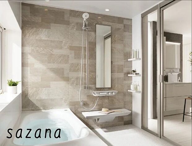 【浴室】TOTO システムバス サザナ 1616サイズ お掃除らくらくほっカラリ床。お湯張り後 4時間以上たってもあたたかい 魔法びん浴槽。