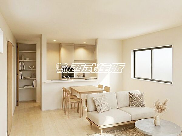 【リビング】インテリアの映える広々としたリビング。（家具はCGです）