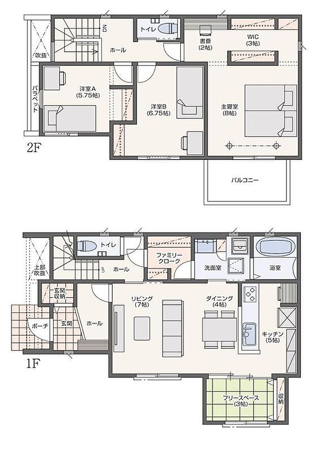 (NO.4)、価格2990万円、3LDK+S、土地面積199.19m2、建物面積107.65m2