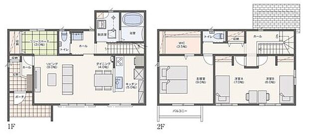 【2LDK+S】【太陽光発電+おひさまエコキュート搭載　家具付き分譲】
・可変式の子供部屋。お子様の成長に合わせて間取りを変えることが出来ます。
・ゆったり3.5帖のウォークインクローゼット。