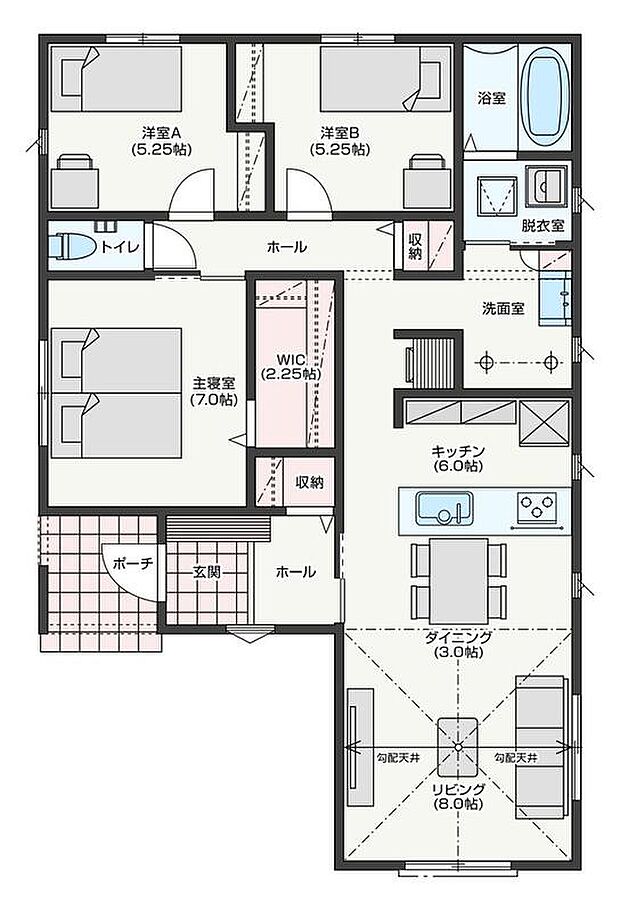 (NO.1)、価格3490万円、3LDK、土地面積195.3m2、建物面積84.46m2