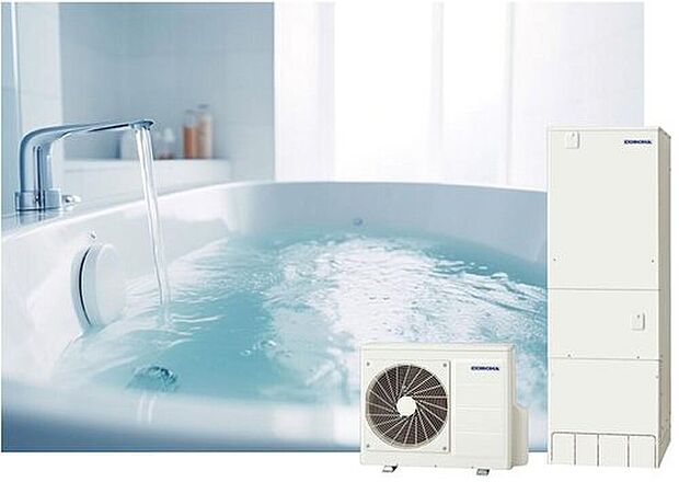 【エコキュート】エコキュートは、地球にも家計にもやさしい高効率給湯器。ヒートポンプ技術を利用して空気の熱でお湯を沸かします。安い夜間電力を使用してお湯を沸かし貯めておくため、電気代の節約につながります。