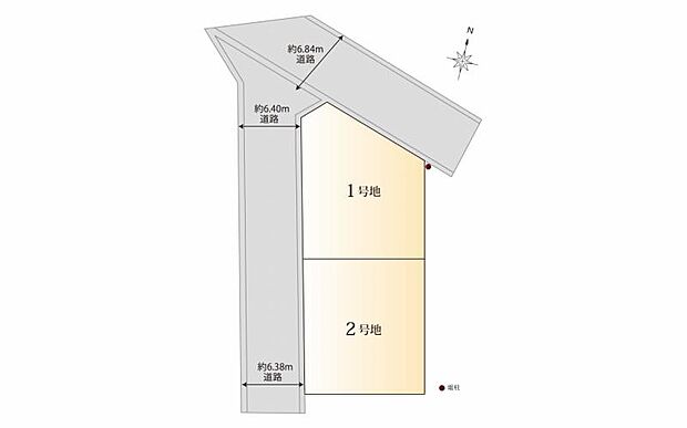 全2区画の土地になります。ほぼフラットな土地のためプランニングしやすいお土地です。