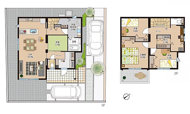 【3-9号地 間取り】収納充実&使いやすい家事動線!4LDK+WICの快適プランです。