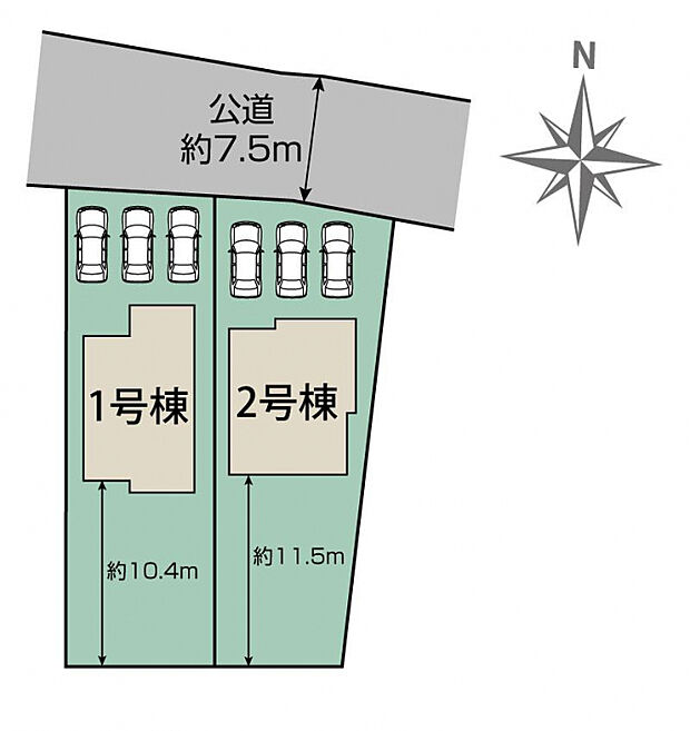 愛西市東保町中2棟 区画図