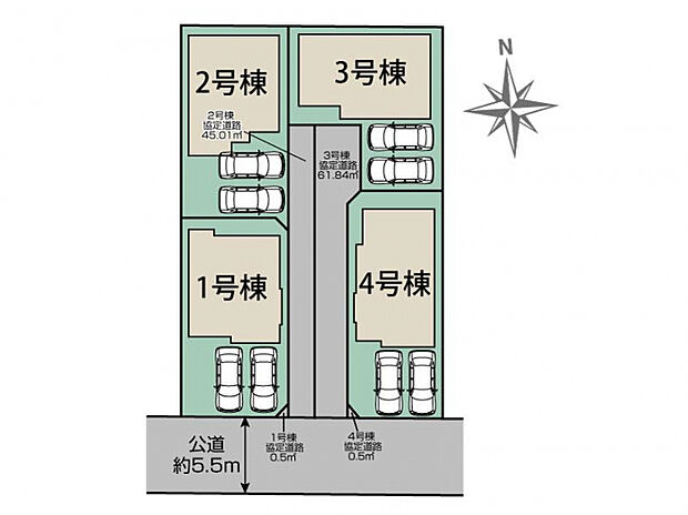 海部郡大治町三本木寒宿4棟 区画図