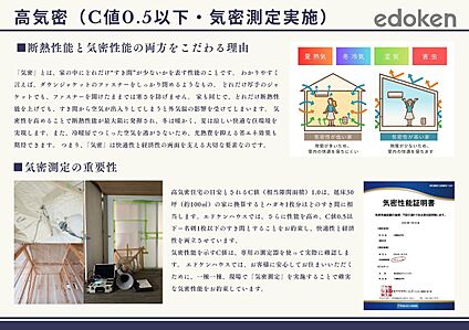 気密性能（Ｃ値0.5以下・気密測定実施）