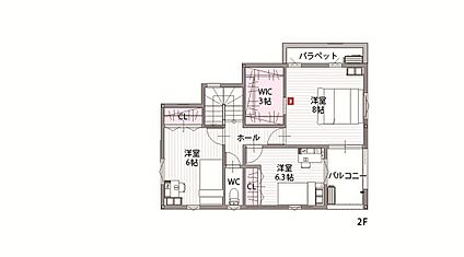 【2階間取図/F号地モデルハウス】