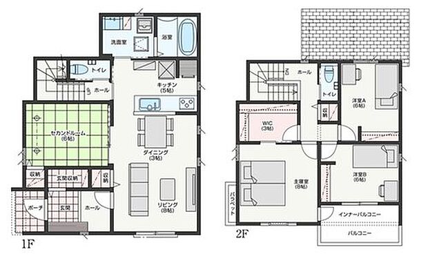 【4LDK】【2025年3月完成】
・広々6帖のセカンドルームのある間取り
・土間続きの玄関収納あり!