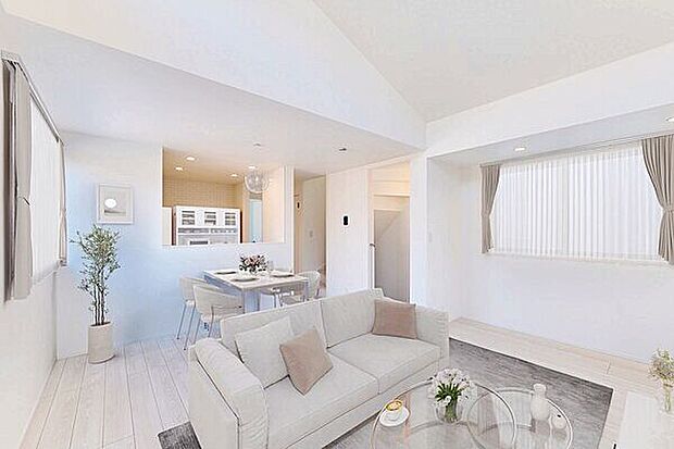 【リビング】※実際の写真にCGによる家具のイメージを追加しております。家具等の調度品は価格に含まれておりません。