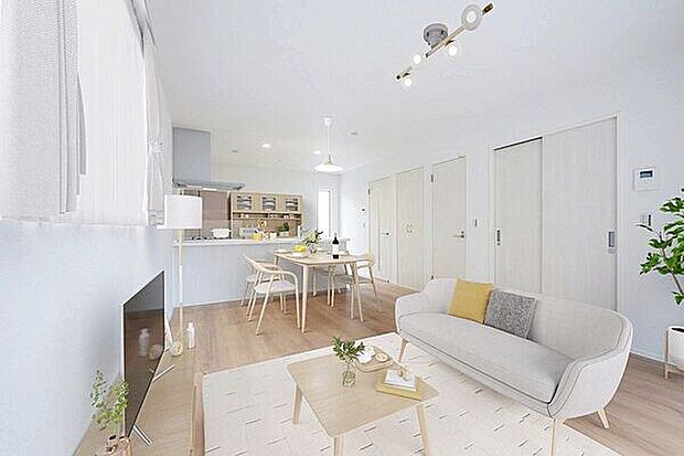 【リビング】※実際の写真にCGによる家具のイメージを追加しております。家具等の調度品は価格に含まれておりません。