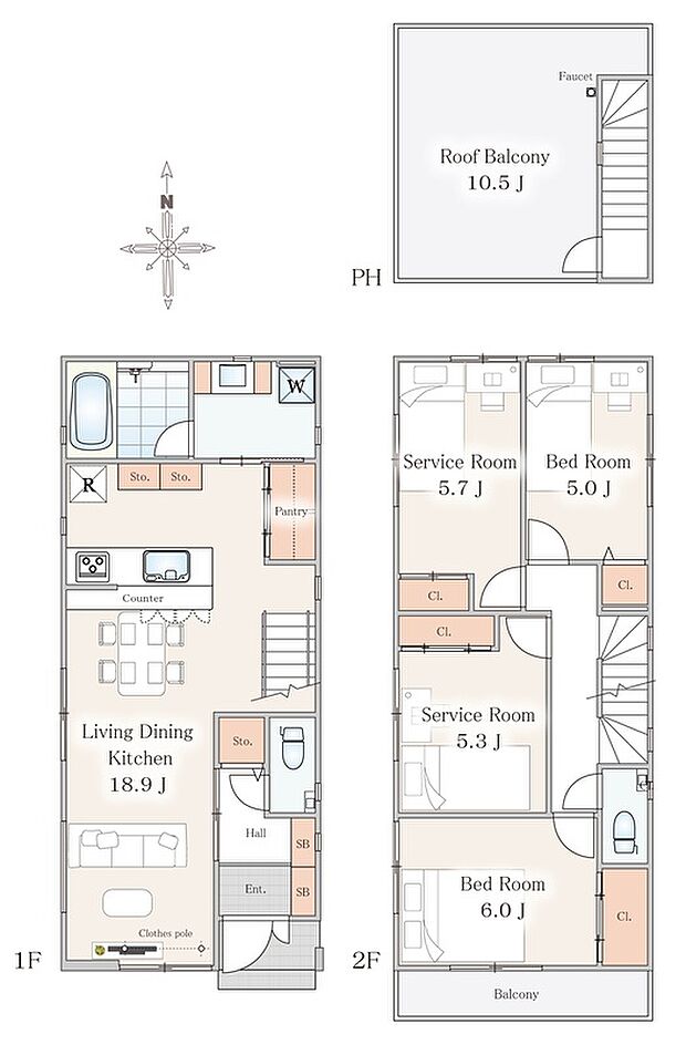 【2SSLDK】協定通路25.56m2含む
