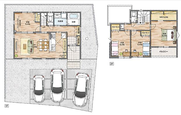 リビング横に便利な居室を設けた住まい。主寝室のウォークインクローゼットは広々3.0帖でご家族のお洋服が増えても安心です。
