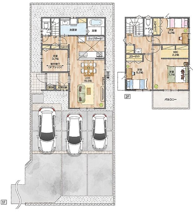 【No.3】水回りを近くに配置した家事ラク動線で日々の家事時間を短縮します。