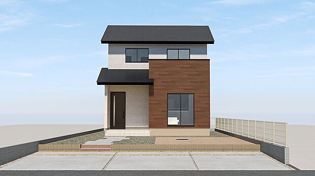 【駐車場3台】4LDK＋ゆとりのある庭で大家族の方にもオススメの住まい。
完成予想外観(※画像はイメージです。実際のものとは多少異なる場合がございます。)