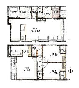 2階洋室には書斎がある在宅ワークにも適した間取です♪各居室にクローゼットを設置！すっきりとしたお部屋が叶います！ 