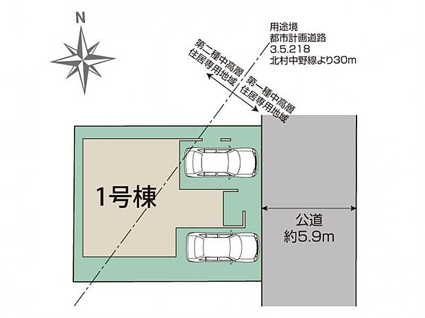伊丹市松ケ丘1丁目2期1棟 区画図