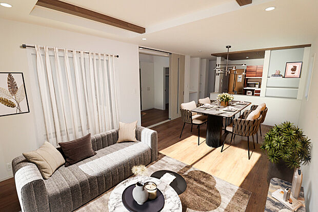 （4）号棟　LDK（19.75帖）※家具・家電はCGです　