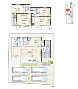 5LDK+Wウォークインクローゼット+玄関収納+パントリー
駐車4台可

リビングスルー階段と対面式キッチン採用のLDKで、ご家族間のコミュニケーションが取りやすい設計です。 