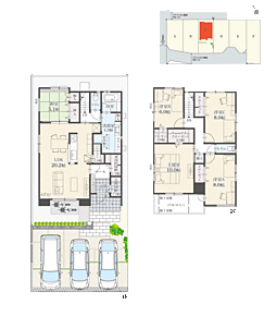 多目的収納＋ウォークインクローゼット＋玄関収納＋パントリー＋ランドリースペース＋駐車3台 