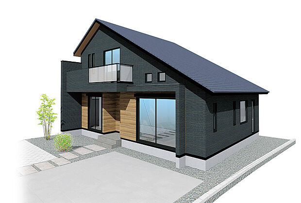 No.1完成予想CG|上部吹き抜け&18帖超。開放的なリビング・ダイニング・キッチンの家。