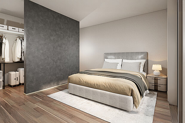 子供部屋としてオススメの4帖超の洋室が3部屋あります♪各居室も一つ一つの収納が奥行・幅とも充分に取られていますので、お部屋もスッキリ！/4号地完成予想パース