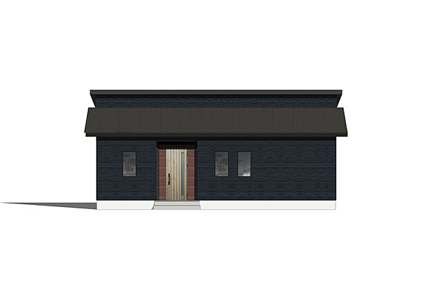 【9号地】21帖超えのLDKは、キッチンが洗面室ととなり合わせになっており家事の時短に。キッチン、ダイニング、リビングが横長に広がっておりどこにても家族を感じられる空間。/平屋住宅/9号地外観完成予想パース